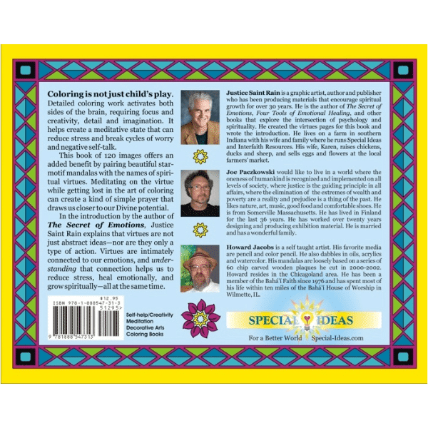 Virtues meditation mandala Coloring Book