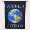 Large World Citizen Flag on pole