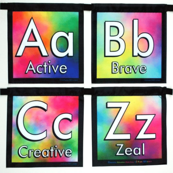 ABCs of Virtues Flag Set – Classroom/Playroom Decoration