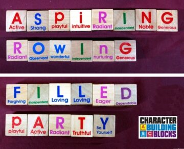 A word game using Character Building Blocks