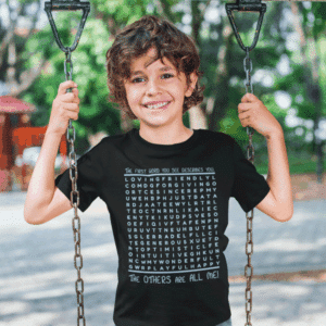 Word Search T-shirt on Black