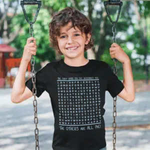 Word Search T-shirt on Black