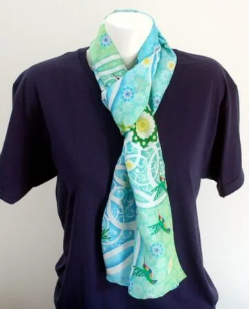 Hummingbird Silk Chiffon Scarf