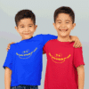 Smiles t-shirt on red and blue