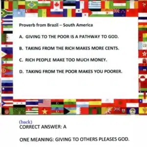 The Proverbs Game - Sample Card