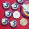 Mini Rainbow Peace Dove Button