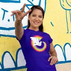 Rainbow Peace Dove T