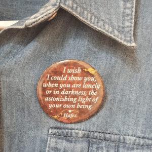 Hafez button on shirt