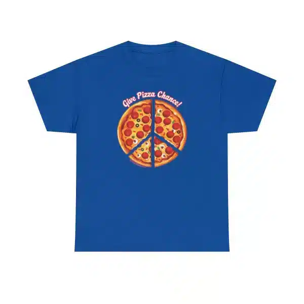 Give Pizza Chance T-shirt on Royal Blue