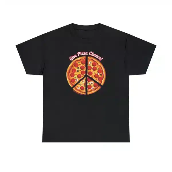 Give Pizza Chance T-shirt on Black