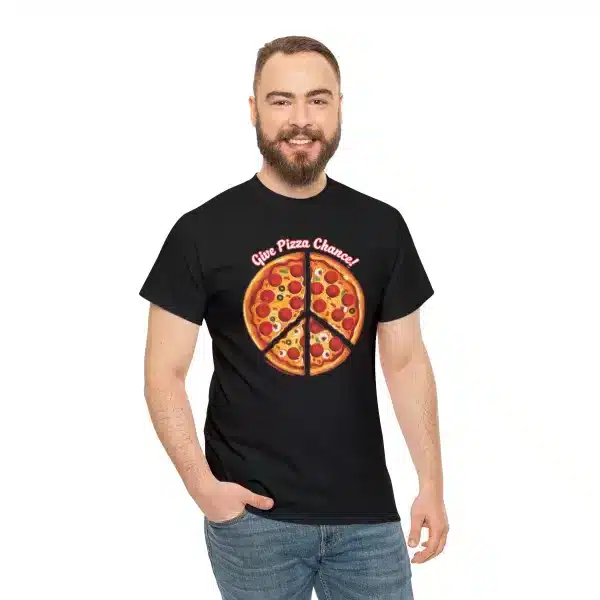 Give Pizza Chance T-shirt on Black