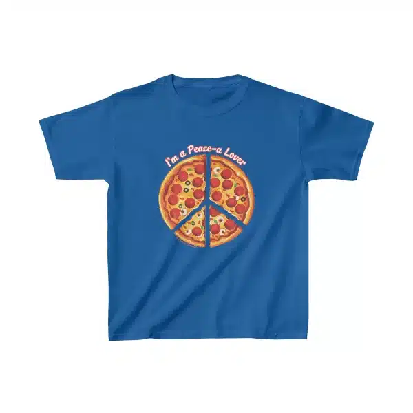 Kid's Pizza-a Lover T-shirt in Royal Blue