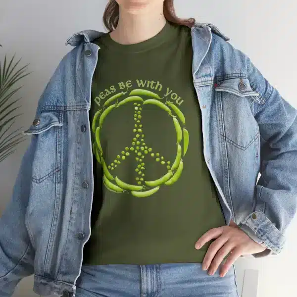 Peas Be With You T-shirt in Military Green