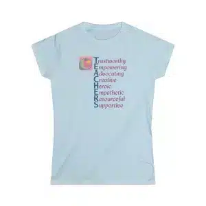 A Teacher's Qualities T-shirt in Light Blue