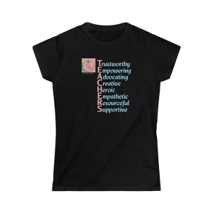 A Teacher's Qualities T-shirt on Black