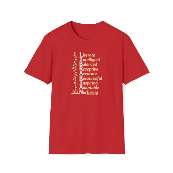 Librarian T-shirt on Red