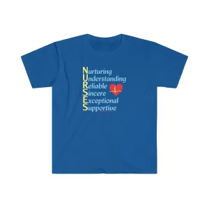 A Nurse's Virtues T-shirt in Royal Blue