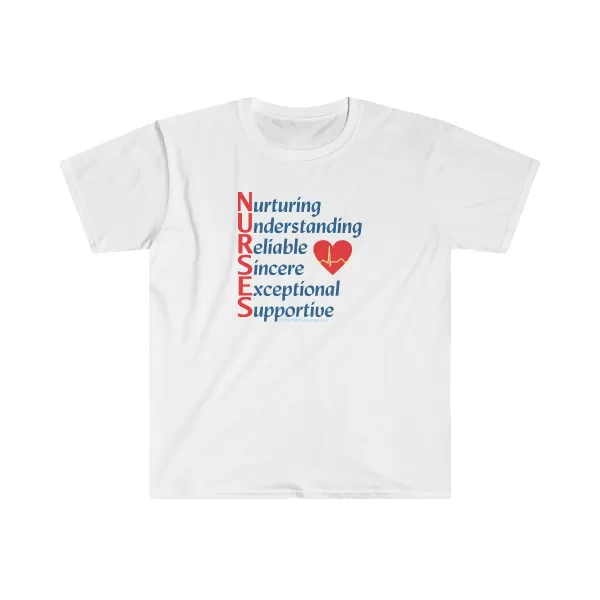 A Nurse's Virtues T-shirt on White