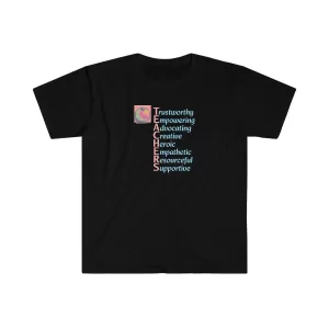 A Teacher's Virtues T-shirt on Black