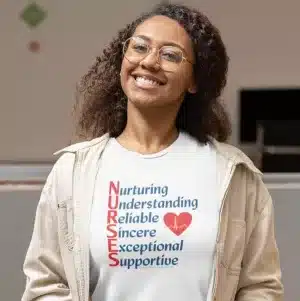 A Nurse's Character T in White