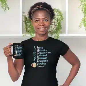 A Waitress' Qualities T-shirt in Black