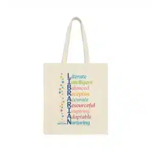 The Power of a Librarian Canvas Book Bag