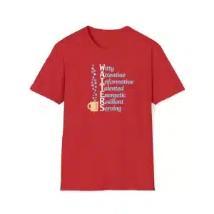 A Waiter's Qualities T-shirt in Red