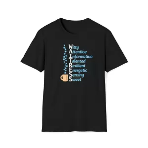 A Waitress' Qualities T-shirt in Black