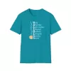 A Waitress' Qualities T-shirt in Tropical Blue