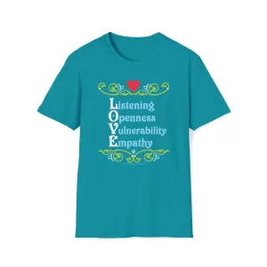 LOVE t-shirt on Tropical Blue