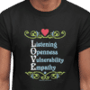Love's Qualities T-shirt on Black