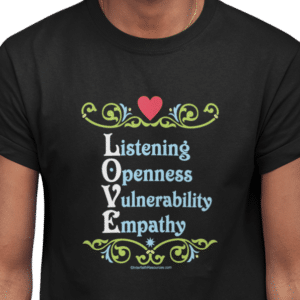 Love's Qualities T-shirt on Black