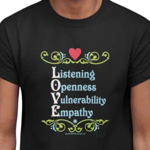 Love's Qualities T-shirt on Black