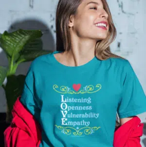 Signs of Love T in Tropical Blue