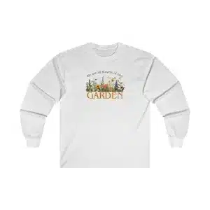 Flowers of One Garden Cotton Long Sleeve Tee - White