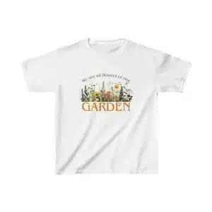 We are all Flowers of one Garden Kid's shirt - white