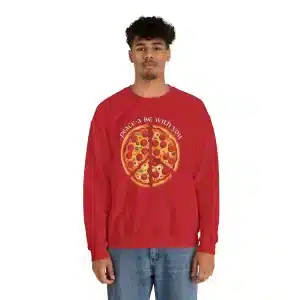 peace-a be with you Crewneck Sweatshirt in Red