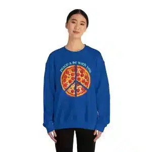 peace-a be with you Crewneck Sweatshirt in Royal Blue