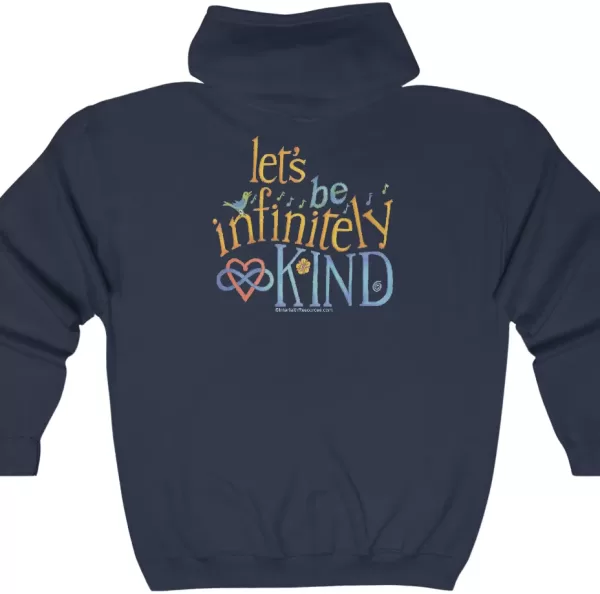 Let’s Be Infinitely Kind – Full Zip Hooded Sweatshirt in Navy