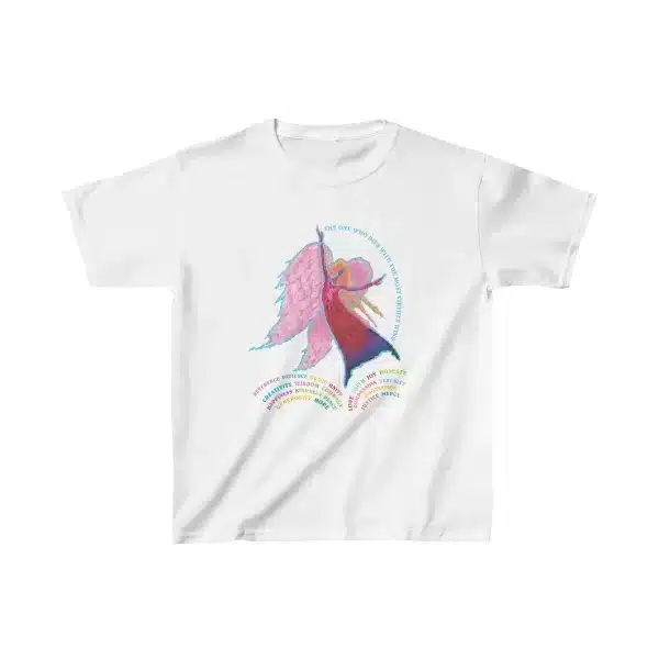The One Who Dies with the Most Virtues Wins! Kid’s T-shirt - White