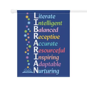 Power of a Librarian Garden and House Flag 24.5'' × 32'' - back