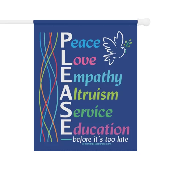 Peace, Love, Empathy PLEASE flag - 24.5'' × 32'' front