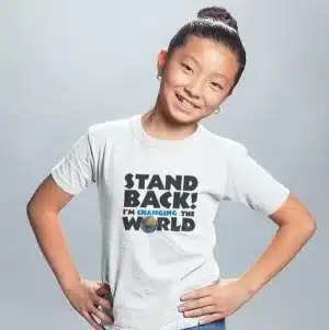 Stand Back T-shirt for kids in White