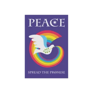 Rainbow Peace Dove Garden & House Banner - 12" x 18"