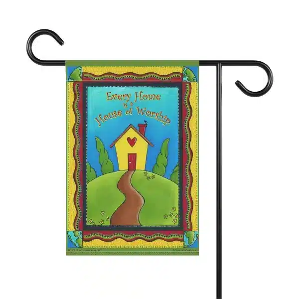 Every Home Is a House of Worship Garden & House Banner 12" x 18" - back
