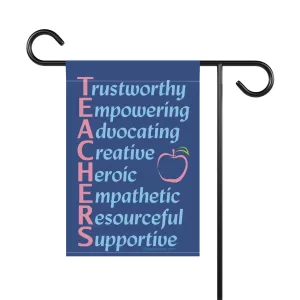 A Teacher’s Qualities Garden & House Flag 12" x "18 - back