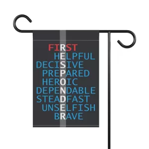First Responder Garden & House Banner 12" x 18" - back