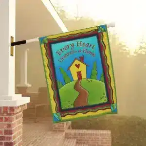 Every Heart Deserves a Home Garden, Door & House Banner 24.5" x 32"