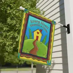 Every Heart Deserves a Home Garden, Door & House Banner 24.5" x 32"