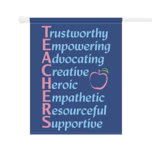 A Teacher’s Qualities Garden & House Flag 24.5" x 32" - back